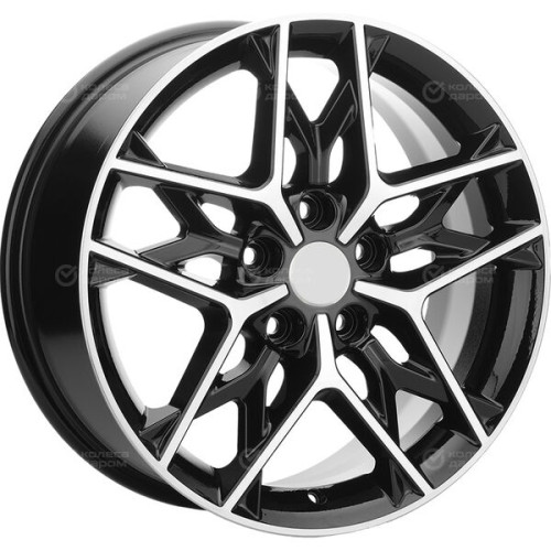 Колесный диск Carwel Сошно 1709 7xR17 5x114.3 ET48.5 DIA67.1 чёрный глянцевый с полированной лицевой частью