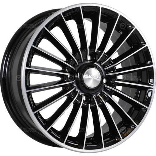 Колесный диск СКАД Веритас 6xR15 5x100 ET38 DIA57.1 черный глянцевый с полированной лицевой поверхностью