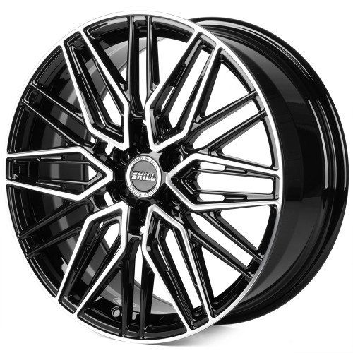 Легковой диск Skill Wheels SV178 8x19 6x114,3 ET46 67,1 чёрный глянцевый + полированные спицы