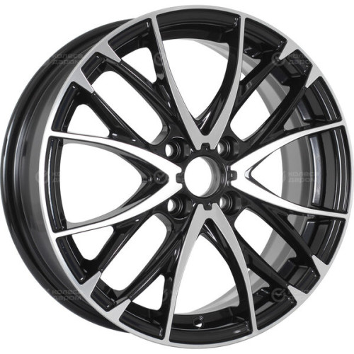 Колесный диск WUP Up111 6xR16 4x100 ET41 DIA60.1 черный глянцевый с полированными элементами лицевой поверхности