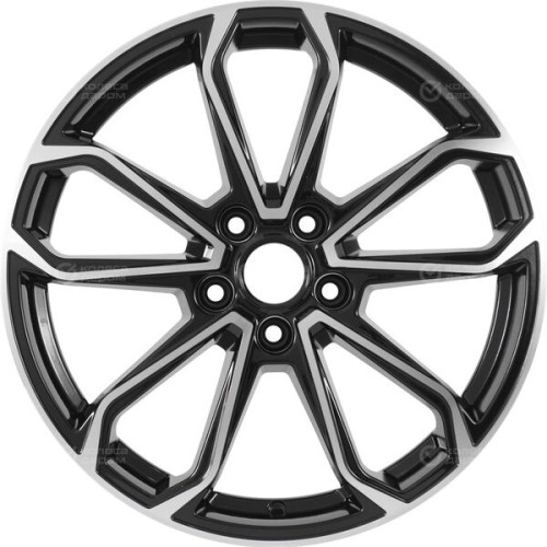 Колесный диск KHOMEN KHW1816 (Chery Tiggo 7 (Pro/Pro Max)) 7xR18 5x108 ET33 DIA60.1 глянцевый черный с полированной лицевой частью
