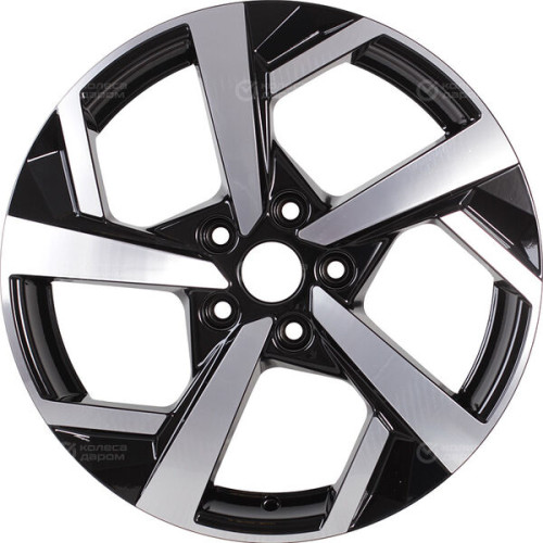 Колесный диск Carwel Тенис 1712 7xR17 5x108 ET43 DIA65.1 черный глянцевый с полированной лицевой частью