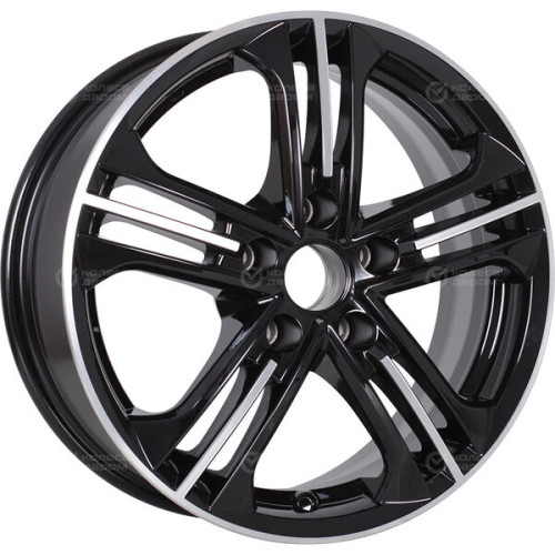 Колесный диск КиК Trinity-оригинал 6xR15 5x100 ET38 DIA57.1 черный глянцевый с полированными элементами лицевой поверхности