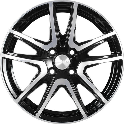 Колесный диск СКАД Сидней 6xR16 5x114.3 ET43 DIA67.1 черный глянцевый с полированной лицевой поверхностью