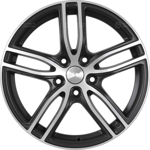 Колесный диск СКАД БРАЙТОН 7xR17 5x114.3 ET37 DIA66.6 черный матовый с полированным элементом