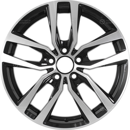 Колесный диск Carwel Негито 214 6xR16 5x112 ET43 DIA57.1 чёрный глянцевый с полированной лицевой частью