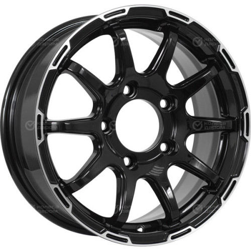 Колесный диск KDW KD1660(КС1113-00) 6.5xR16 5x139.7 ET40 DIA98.1 (уценка) глянцевый черный с полированной лицевой частью