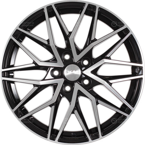 Колесный диск СКАД Азимут 7xR17 5x114.3 ET40 DIA66.1 черный глянцевый с полированной лицевой поверхностью