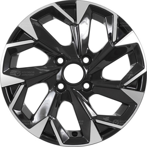 Колесный диск Carwel Вага 1402 5.5xR14 4x100 ET43 DIA67.1 чёрный глянцевый с полированной лицевой частью
