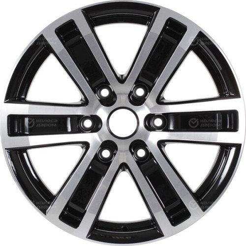 Колесный диск КиК R7-Рольф оригинал 7.5xR17 6x139.7 ET38 DIA67.1 (уценка) черный глянцевый с полированными элементами лицевой поверхности