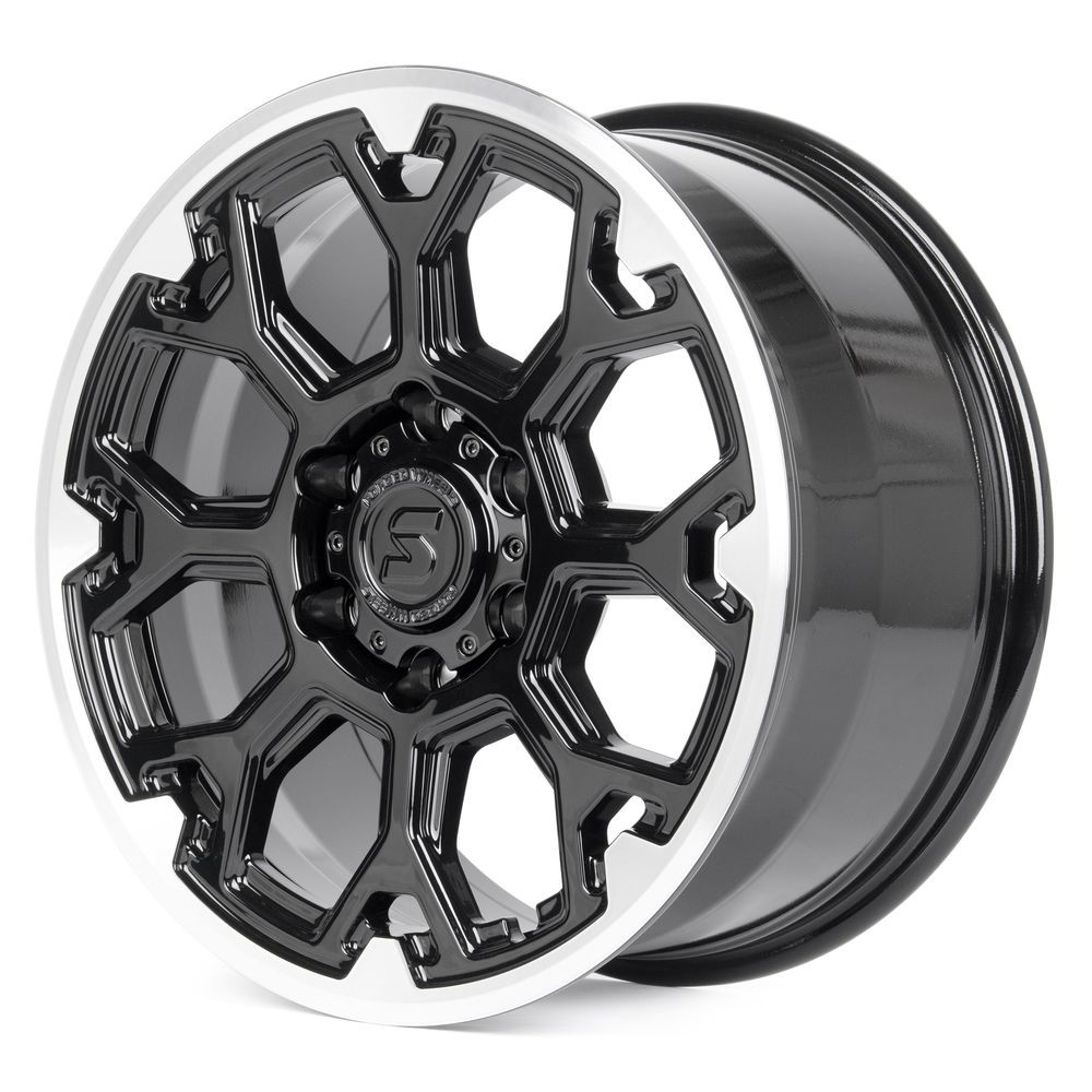 Легковой диск Skill Wheels SV111 9x18 6x139,7 ET45 95,1 чёрный глянцевый + полированный обод