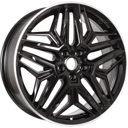 Колесный диск КиК Колумб 7xR19 5x112 ET43 DIA57.1 черный глянцевый с полированными элементами лицевой поверхности