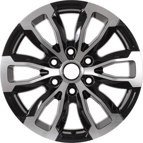 Колесный диск КиК Меконг 7.5xR18 6x139.7 ET36 DIA100.1 черный глянцевый с полированными элементами лицевой поверхности