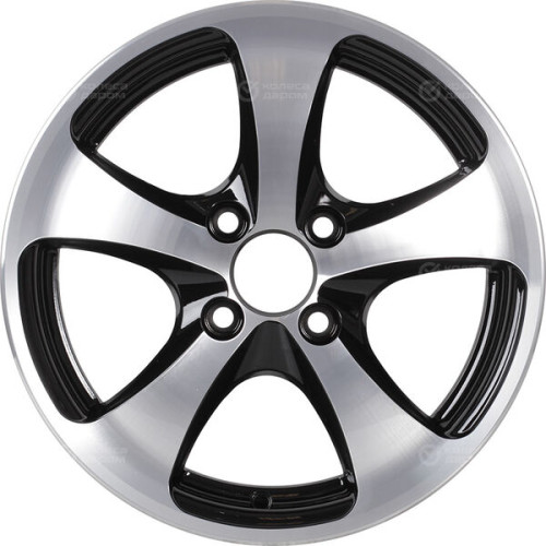 Колесный диск Tech Line 403 5.5xR14 5x100 ET35 DIA57.1 глянцевый черный с полированной лицевой частью
