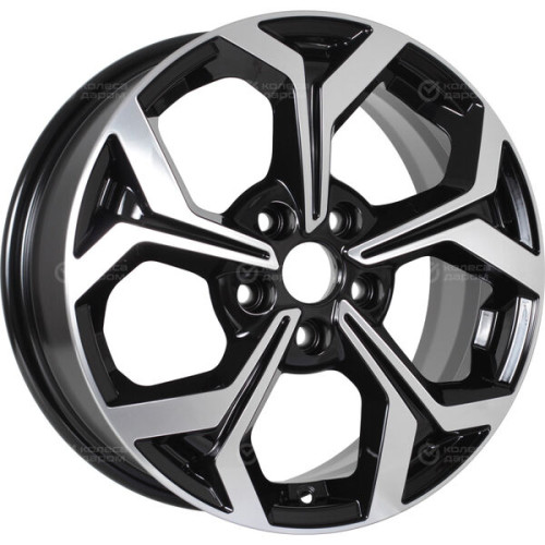 Колесный диск KDW KD1639 (16_Ceed CD) 6.5xR16 5x114.3 ET50 DIA67.1 глянцевый черный с полированной лицевой частью