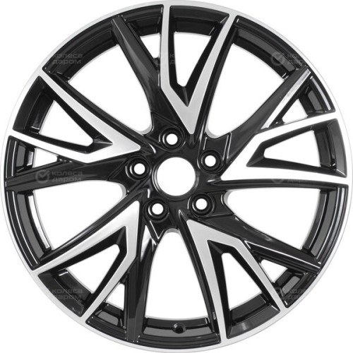 Колесный диск КиК Кайлас 6.5xR18 5x114.3 ET40 DIA66.1 черный глянцевый с полированными элементами лицевой поверхности
