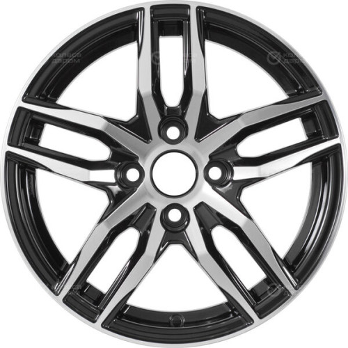 Колесный диск WUP Up125 6xR15 4x100 ET35 DIA67.1 черный глянцевый с полированными элементами лицевой поверхности