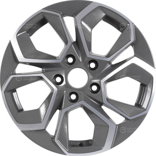 Колесный диск KDW KD1620 6.5xR16 4x100 ET45 DIA60.1 темно-серый с полированной лицевой частью