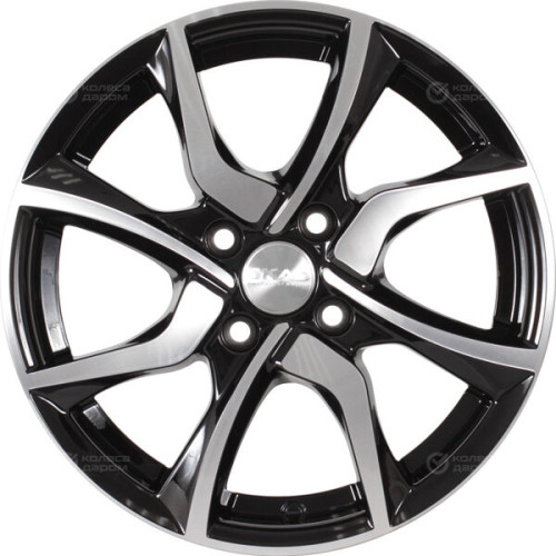 Колесный диск СКАД Тулон 6xR15 4x100 ET45 DIA67.1 черный глянцевый с полированной лицевой поверхностью