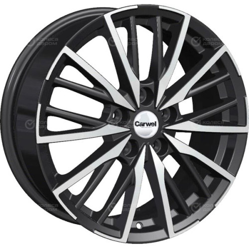 Колесный диск Carwel Агма 1719 7xR17 5x108 ET50 DIA63.3 черный глянцевый с полированной лицевой частью