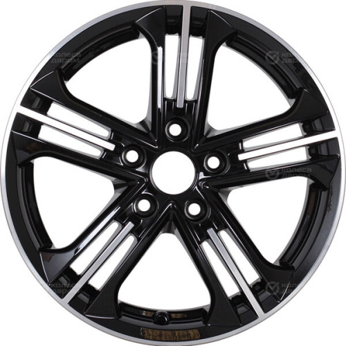 Колесный диск КиК Trinity-оригинал 6xR15 5x100 ET38 DIA57.1 черный глянцевый с полированными элементами лицевой поверхности