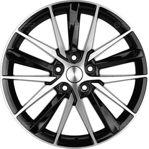 Колесный диск Carwel Алдан 1807 8xR18 5x114.3 ET53 DIA54.1 черный глянцевый с полированной лицевой частью