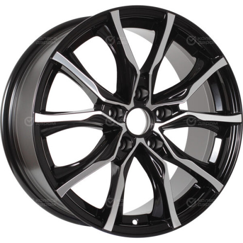 Колесный диск КиК Твист 7.5xR17 5x108 ET50 DIA63.35 черный глянцевый с полированными элементами лицевой поверхности