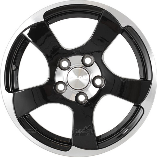 Колесный диск СКАД Акула 6xR16 4x100 ET50 DIA60.1 черный глянцевый с полированной лицевой поверхностью