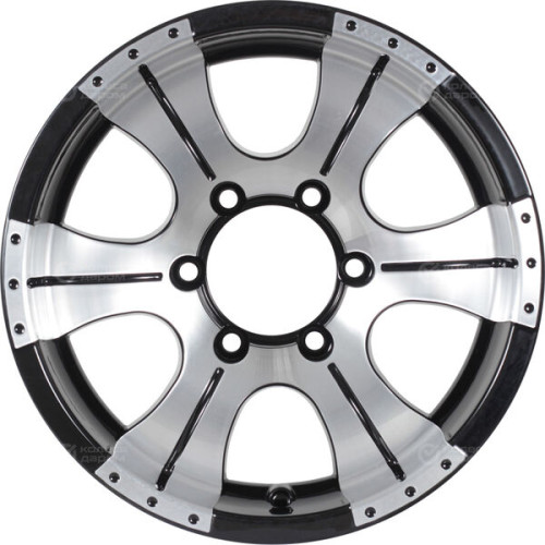 Колесный диск КиК Байконур 8xR16 6x139.7 ET20 DIA108.5 черный глянцевый с полированными элементами лицевой поверхности