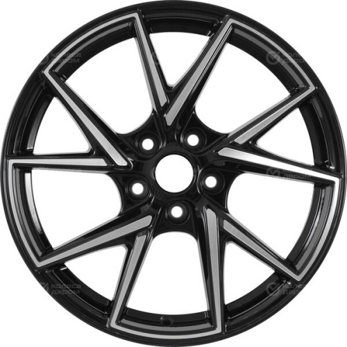 Колесный диск WUP Up105 7xR17 5x114.3 ET45 DIA60.1 черный глянцевый с полированными элементами лицевой поверхности