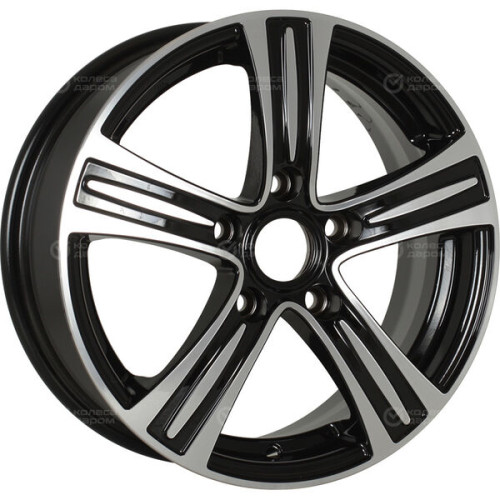 Колесный диск iFree S.U. 6xR15 5x112 ET43 DIA66.6 чёрный глянцевый с полированной лицевой частью