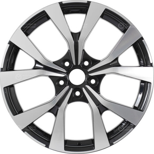 Колесный диск KHOMEN KHW1906 7xR19 5x114.3 ET40 DIA64.1 чёрный глянцевый с полированной лицевой частью