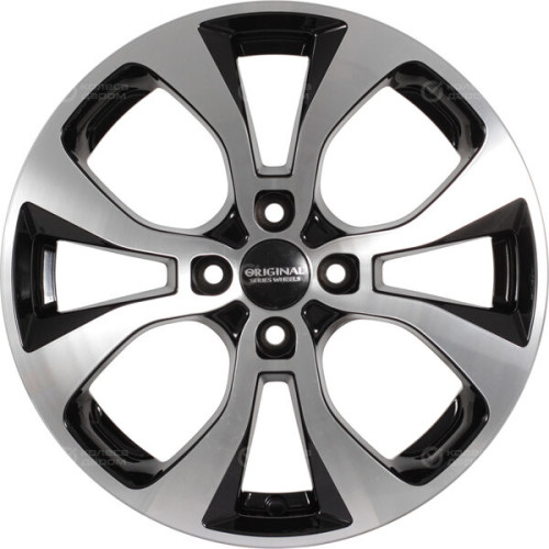 Колесный диск СКАД KL-296 6xR16 4x100 ET41 DIA60.1 черный глянцевый с полированной лицевой поверхностью