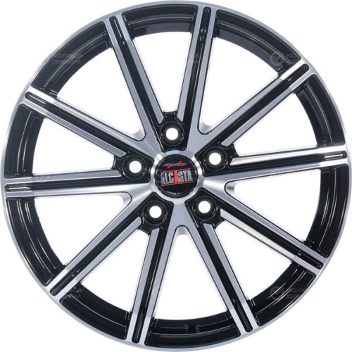 Колесный диск Alcasta M64 7xR17 5x108 ET45 DIA63.3 черный глянцевый с полированной лицевой частью